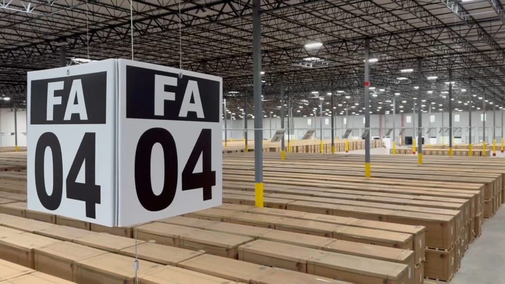 Hanging Aisle Sign Cube Design