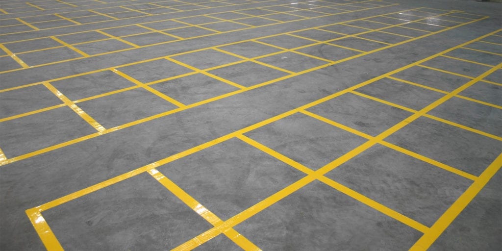 Shot Blast Floor Striping