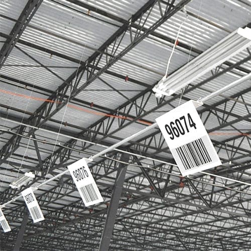 Warehouse Bar Code and Hanging Signage