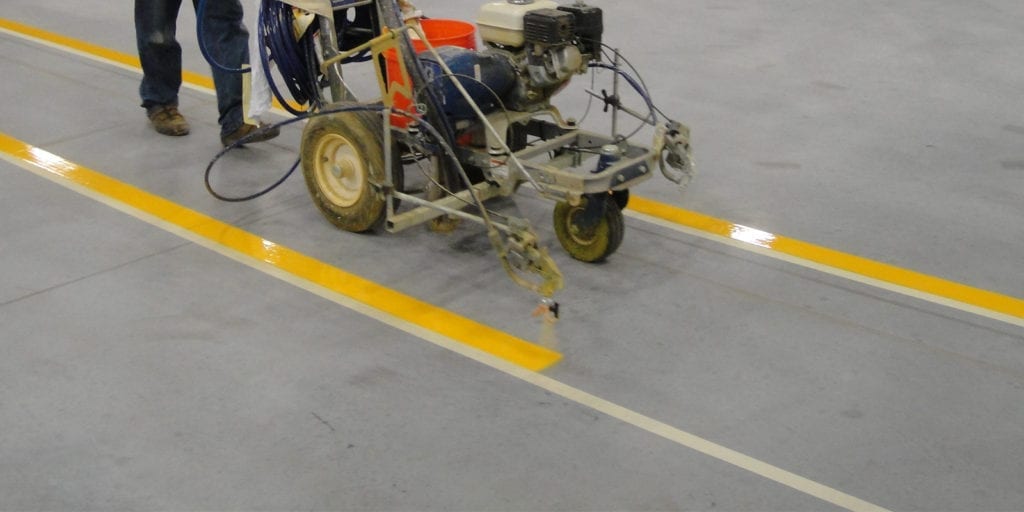 Unprepared Floor Striping