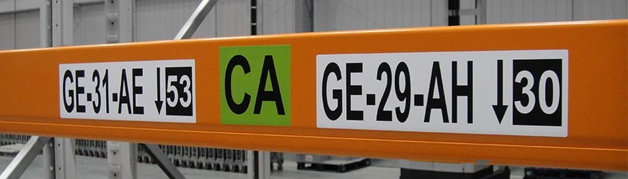 Cold Store Rack Labels