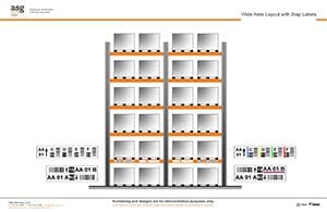 Wide-Aisle With Step Rack Label Layout Wide-Aisle With Step Rack Label Layout