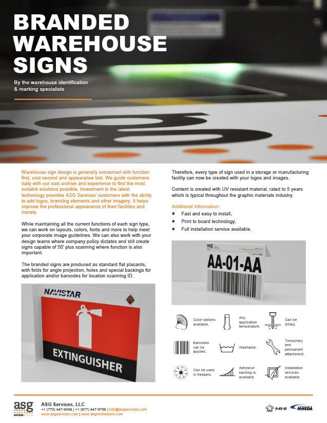 Branded Warehouse Signs Info Sheet