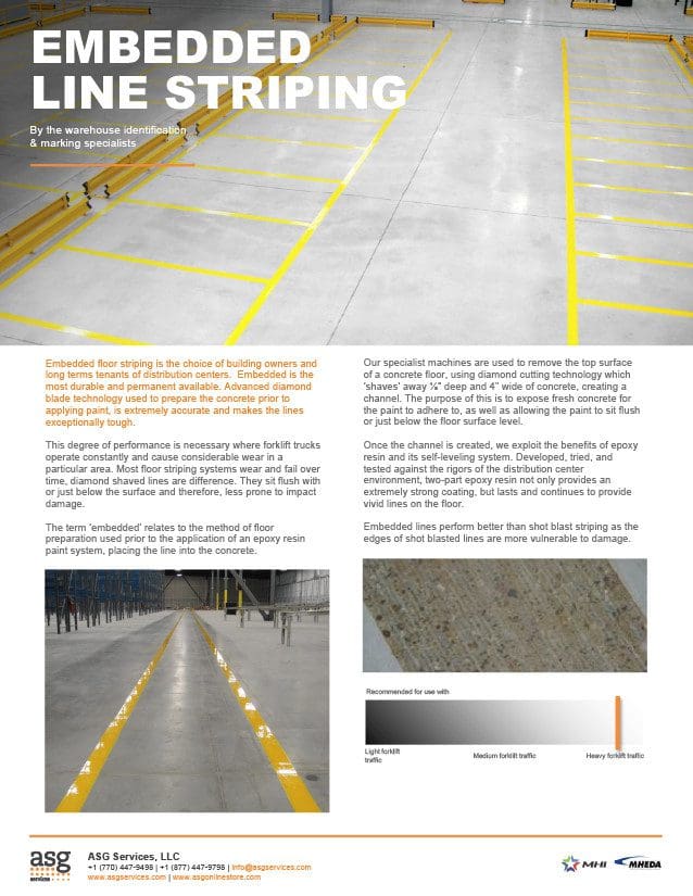 Embedded Line Striping Info Sheet