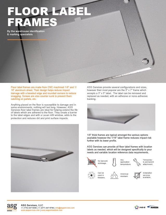 Floor Label Frames Info Sheet
